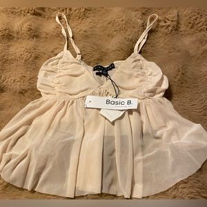 MIOU MUSE Meshed Rushing Tank Top small